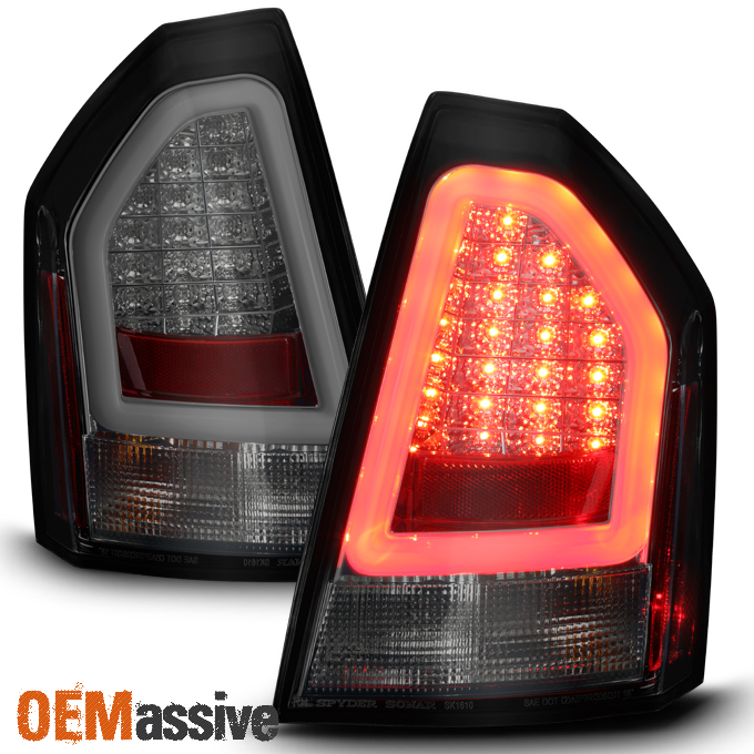 2008 2009 2010 Chrysler 300C SRT Smoked Lens LED Tube Tail Lights Brake